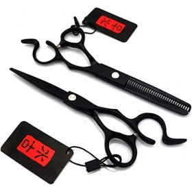 Générique Ensemble de Ciseaux de Coiffure Salon Professionnel Coupe Plate Mince Kit de Ciseaux de Coiffeur à Coupe Nette et p