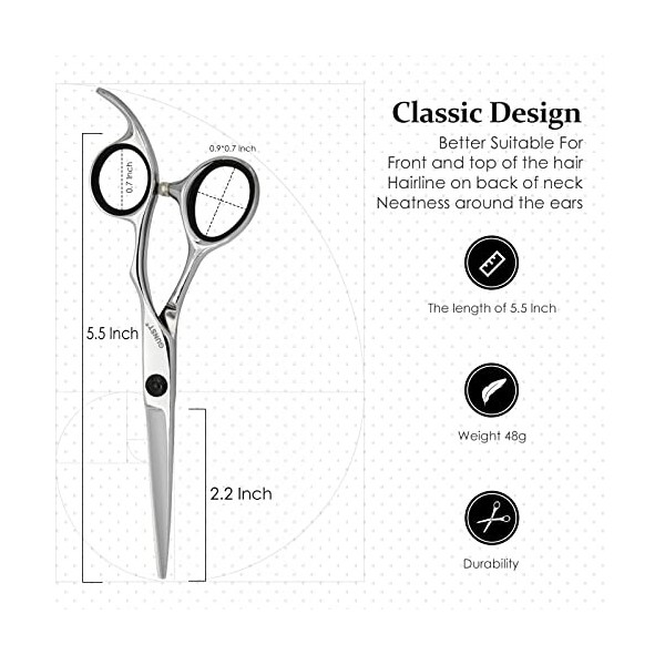 GUNST Ciseaux Coiffure Professionnel 5,5 Pouce Pour Coiffeur Droitier