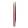 VANGLI Tweezers Hair Removal Tweezers Stainless Steel Eyebrow Tweezers Pink Slanted Black Tip Point Face Harmless Makeup Beau