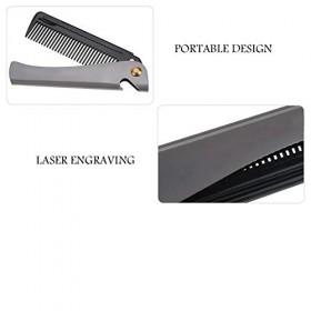 Shopping Spree Peigne à barbe pliant, Peigne à barbe en bois, Peigne en bois for mari en acier inoxydable