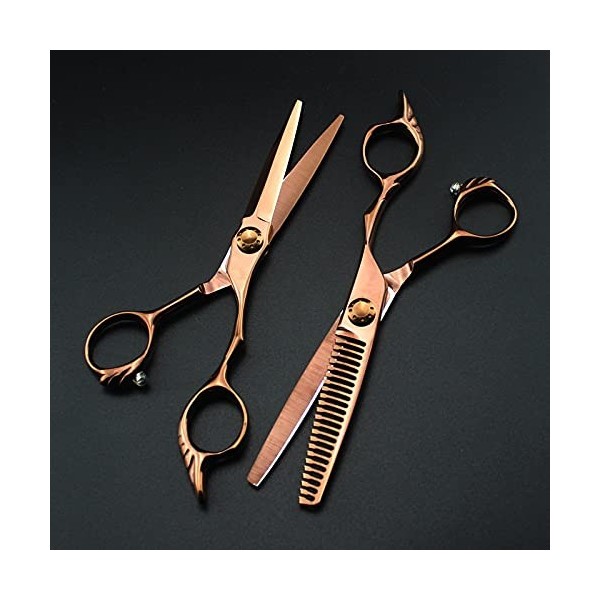 Coupe de cheveuxciseaux de coupe de cheveux Kit Professional Japan 440c 6 en bronze Ciseaux de coupe de cheveux Amincissement