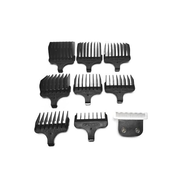 YANHAO 1X Rasoir T-Blade + 8X Peigne Tondeuse À Cheveux 1- 8,1/8quot.-1quot., Remplacement 3-25mm for Wahl 9870L 9876 9876L 