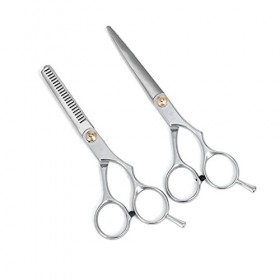 Ciseaux à cheveux en acier inoxydable Ciseaux de coupe de cheveux fendus en acier au carbone Ciseaux de barbier Ciseaux de co