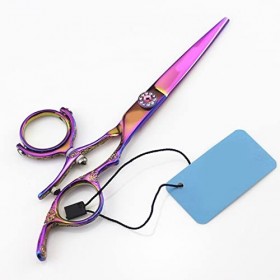 Ciseaux de coupe de cheveux, 6"poignée rotative 440c ciseaux de coupe de cheveux à gauche ciseaux de coupe de coiffeur ciseau...