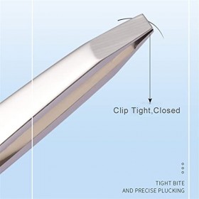 VANGLI Tweezers Eyebrow tweezers, with pressure bar, blackhead removal, steel eyelash extension tweezers, double eyelid clips