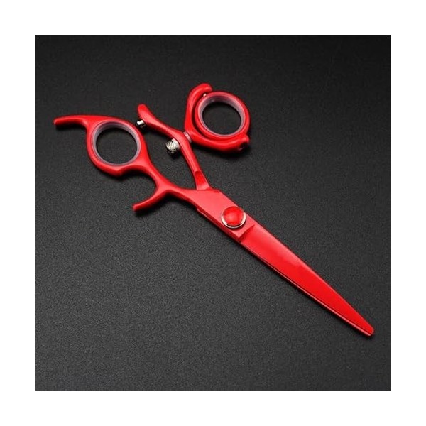 ciseaux de coiffeur Ciseaux de coupe de cheveux, 6 pouces Japon 440c rouge Rotation coupe ciseaux de salon de coiffure coupe 