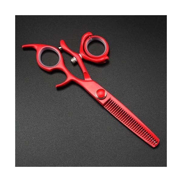 ciseaux de coiffeur Ciseaux de coupe de cheveux, 6 pouces Japon 440c rouge Rotation coupe ciseaux de salon de coiffure coupe 