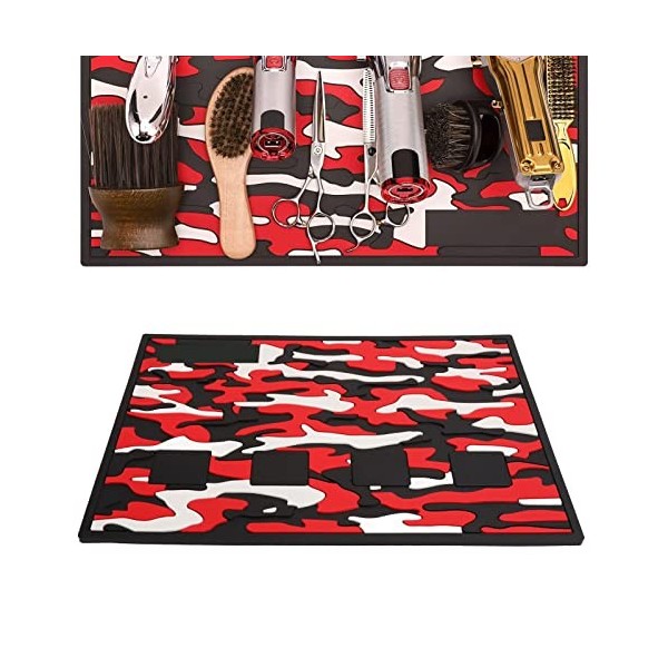 Tapis de Coiffeur Outil de Coupe de Cheveux Organisateur Magnétique Empêcher le Glissement Tapis en Silicone Salon Outil Stat