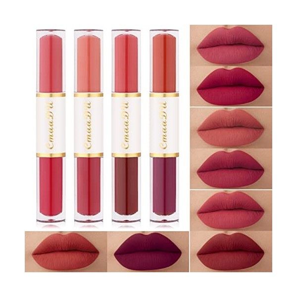 8 Couleurs Rouge à Lèvres Mat Longue, Lipstick Set, mat nude ensemble velouté longue durée antiadhésif tasse, rouge à lèvres 