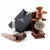 Jag Shaving Kit de rasage durable 3 pièces en bois, rasoir à 3 tranchants, blaireau de rasage super blaireau de rasage élégan