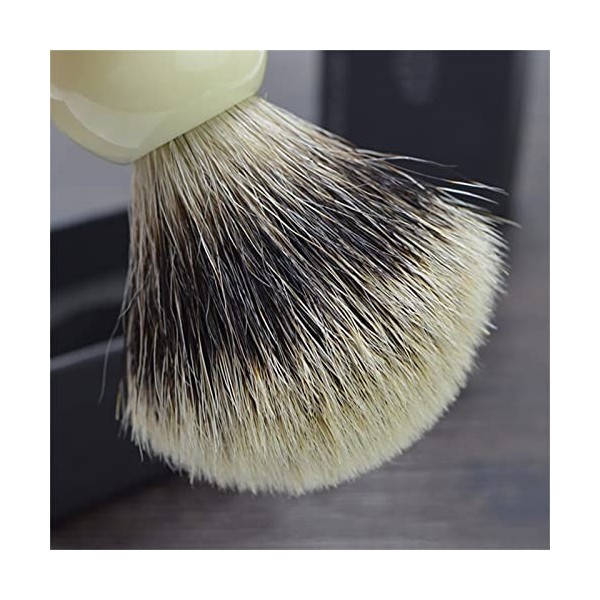 AnSafe Blaireau Haute qualité Cheveux de Blaireau Durable Poignée en résine Barbe Savon Brosse en Mousse Fait Main Rasage Bro