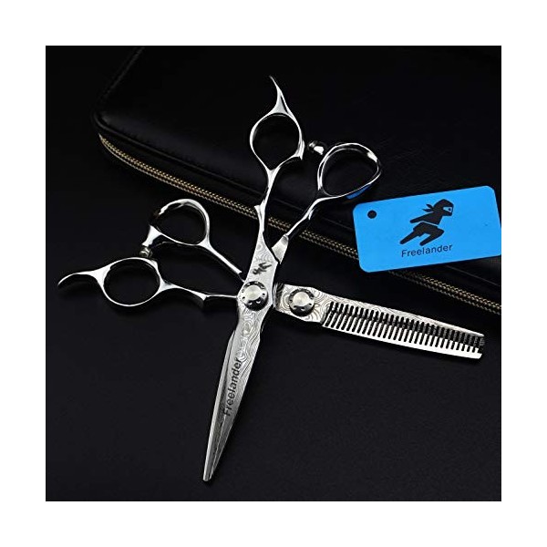 Professionnel Coupe de Cheveux Ciseaux Set - Ciseaux Coiffure Dilution Styling Shears Haut de Gamme 6.0" toilettage Kit - Sal