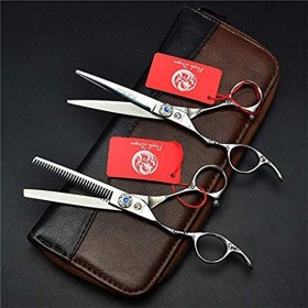 2019, 5.5 », 6.0" ciseaux de coiffeur gaucher, ciseaux de coiffure manche plat salon de ciseaux de coiffeur prune dargent, s