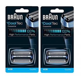 Braun 40 B Mens Rasierer Cooltec Foil & Cutter Pack Set Tête Remplacement Cassette, 2 Comte