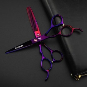 Ciseaux de coiffure série pour gauchers ciseaux de styliste de Salon tranchants kit doutils de coupe de cheveux pour gaucher