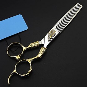 Ciseaux de coupe de cheveux, 6 pouces professionnels 440c rétro ciseaux de cheveux coupés en or coupe de cheveux de coiffeur 