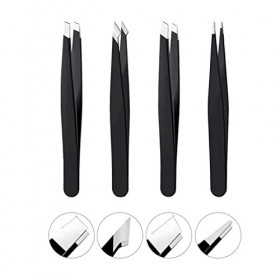 JJZXD Pince À Épiler En Acier Inoxydable Extension De Cils Professionnelle Sourcil Cheveux Supprimer Les Fournitures Rasage e...