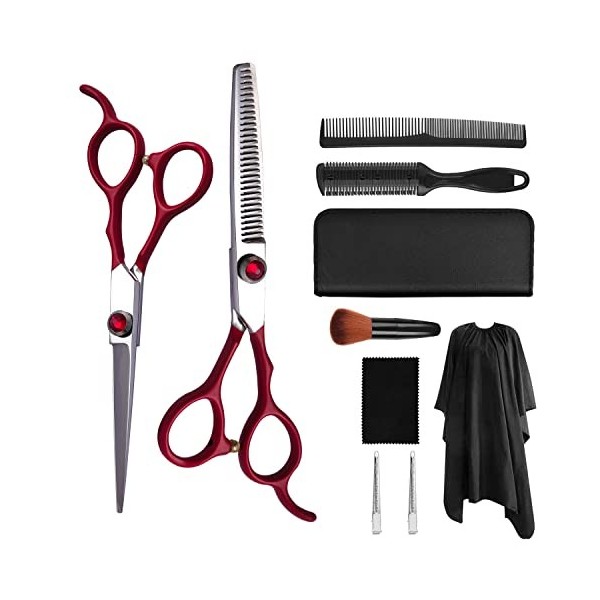 WJY Ciseaux de Coiffure 6in de Ciseaux Plats Ciseaux Dents Ciseaux Amincier Salon Coiffeur Enfants Accueil Tool de Coiffure 