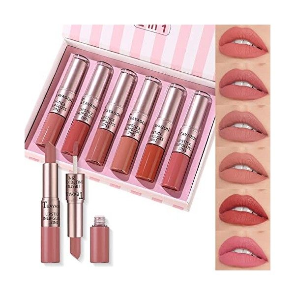 RoseFlower 12 Couleurs Rouge à Lèvres Liquide Matte Maquillage de Halloween, Lipstick Brillant Longue Tenue, Brillant à Lèvre