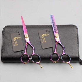 Ciseaux de coiffure professionnels pour droitiers de 5,5 pouces haut de gamme simple queue de barbier cisaillement 440C en ac