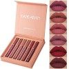 Mengxin 6 Couleur Rouge a Levre Mat Longue Tenue Waterproof Crayon a Levre Brillant à Lèvres Lipstick Matte avec Coffret Cade