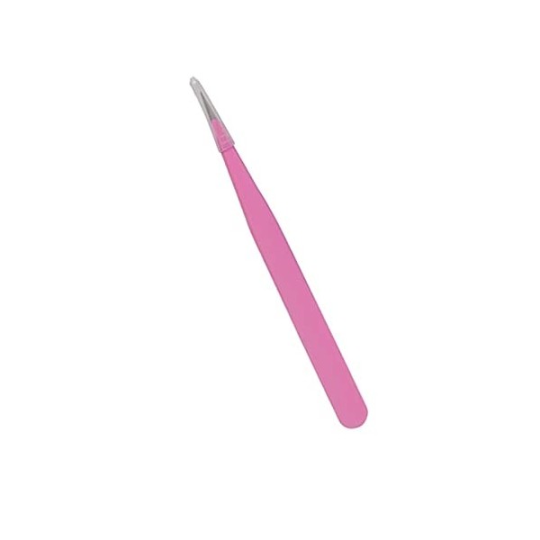 VANGLI Tweezers Stainless steel pink straight tube bending forceps for eyelash extension Size : 01 