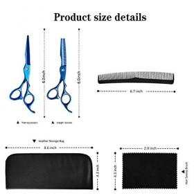Ciseaux De Coupe De Cheveux Kit 6.0 Pouces Bleu Professionnel En Acier Inoxydable Ciseaux De Coiffure Ensemble Texture Mince 