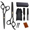 Kit de ciseaux de coupe de cheveux 6,0 pouces Ciseaux en acier inoxydable noir Ciseaux de coiffure Ciseaux de coiffeur Ciseau