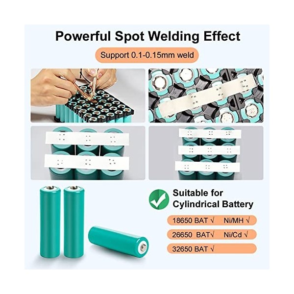 Seprendi Punktschwei avec écran LCD 18650-, 6000 mAh avec 70-Einstellung, Langem Punktschwei Stift und 5 M Nickelstreifen