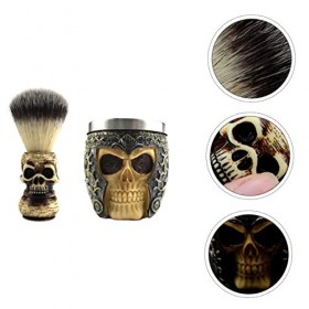 minkissy Brosse Plumeau Pour Le Cou 2 Ensembles Crâne À Raser Brosse Cheveux Blaireau Mousse À Raser Brosse Dames Costumes Ho