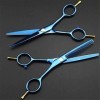 Ensemble de coiffure professionnel 5,5 pouces ciseaux à deux queues bleu ciseaux à effiler couper les cheveuxciseaux de coupe