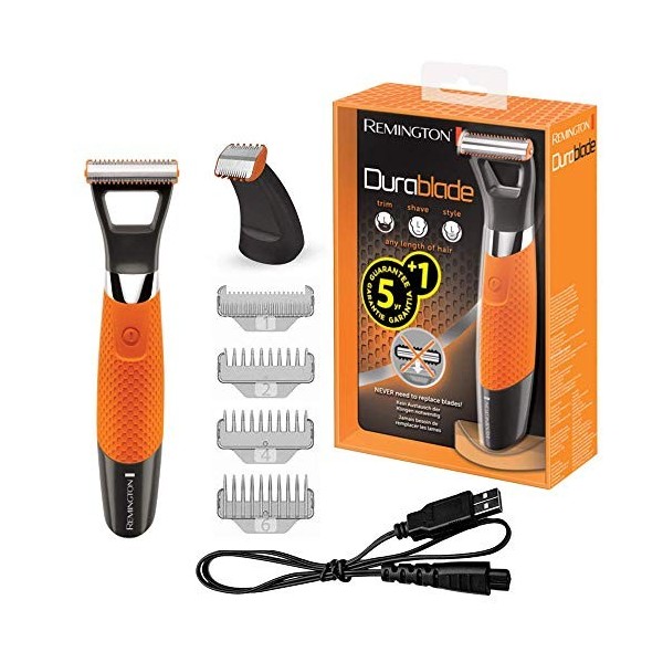 Remington Tondeuse Multifonction Homme Cheveux et Barbe, Etanche, 4 Sabots, Tond, Rase, Stylise, Batterie Lithium - MB070 Dur