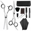 Kit de ciseaux de coupe de cheveux 6,5 pouces en acier inoxydable argenté Outils de réparation de cheveux professionnels Cise