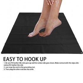 Tapis de Mise à la Terre, Coussin de Yoga Respirant en Cuir PU pour la santé de la Peau, la Récupération Dénergie Améliore l