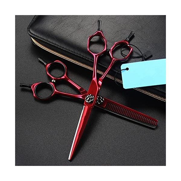 ciseaux de coiffeur Ciseaux De Coupe De Cheveux, 6 Pouces Professionnel Japon 440c 9cr Vin Rouge Coupe Ciseaux De Cheveux Cou