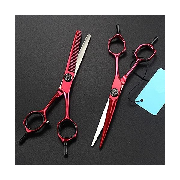 ciseaux de coiffeur Ciseaux De Coupe De Cheveux, 6 Pouces Professionnel Japon 440c 9cr Vin Rouge Coupe Ciseaux De Cheveux Cou