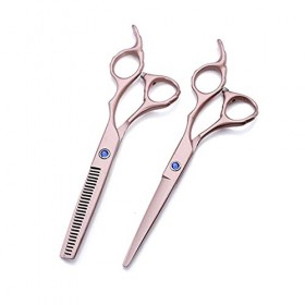 Ensemble de ciseaux de coiffeur à poignée en fleur de 6 pouces, ciseaux de coiffeur à coupe plate, ciseaux de coupe de cheveu