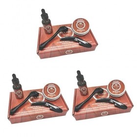 FRCOLOR Cannage Rouleau 3 Boîtes/4 Pièces Accessoires De Barbe Kit De Croissance De Barbe Outil De Soin De Barbe Fournitures 