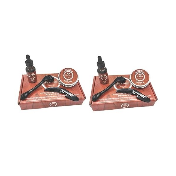 FRCOLOR Cannage Rouleau 3 Boîtes/4 Pièces Accessoires De Barbe Kit De Croissance De Barbe Outil De Soin De Barbe Fournitures 