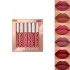 6 Couleur Rouge à Lèvres Liquide Mat Longue Tenue Waterproof Lipstick Matte, mat rouge à lèvres nude ensemble velouté longue 