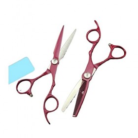 GUANGGUANG Ylingling Store JP 440c Acier 6 Rose Red Cipeaux Coupes Coupe Haircut Hurber Barber Outils Cou Casse-cisaillers