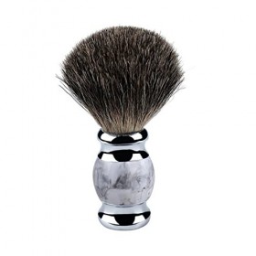 WWWFZS Brosse à Barbe en Poils de Blaireau Pur crème à raser Brosse en Mousse Style Chinois Motif rétro Brosse à Cheveux Doux