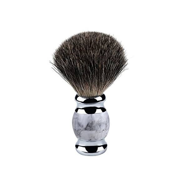 WWWFZS Brosse à Barbe en Poils de Blaireau Pur crème à raser Brosse en Mousse Style Chinois Motif rétro Brosse à Cheveux Doux