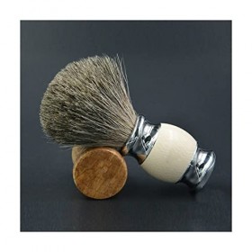 WWWFZS Poils de Blaireau purs fabriqués à la Main Vintage avec poignée en résine Base en métal Brosse de Rasage pour kit de t