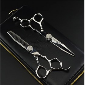 KOAIEZ Salon Multifonctionnel De 6,0 Pouces Ensemble De Cisaillements De Coiffure en Acier Inoxydable, Kit De Ciseaux De Coup