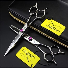 KOAIEZ Ensembles De Ciseaux De Coupe De Cheveux Professionnels De 5,5 Pouces 440C, Cisaillements Texturisants De Salon Multif