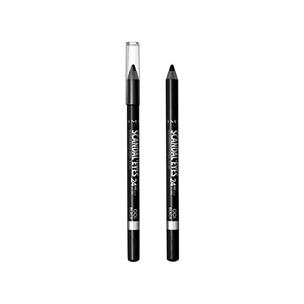 Rimmel - Crayon Khôl Scandaleyes Waterproof - Couleur intense - Texture Douce - 001 Black - 1,3gr