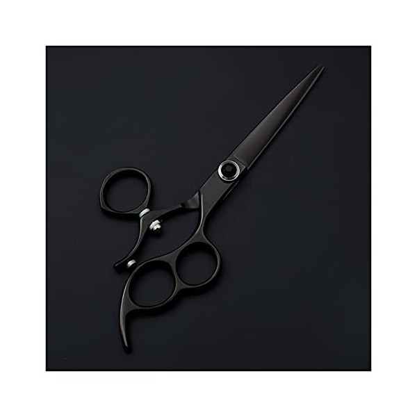 Ciseaux volants noirs de 6,0 pouces, ciseaux de coupe de cheveux à poignée rotative, ciseaux de coupe de cheveux, ciseaux de 