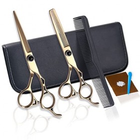 RIJPEX Ciseaux de cheveux Ciseaux de cheveux dorés Ciseaux de coupe professionnels Ciseaux amincissants Ciseaux amincissants 