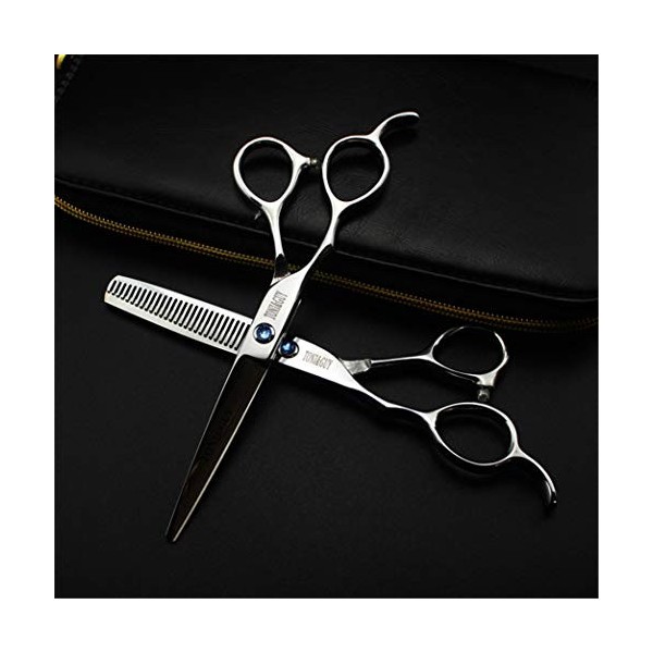 Ciseaux amincissants professionnels, ciseaux de coiffure professionnels haut de gamme pour gauchers Premium 5,5" Ensemble de 